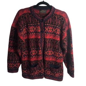 Alexis Red and Black Alpaca Knit